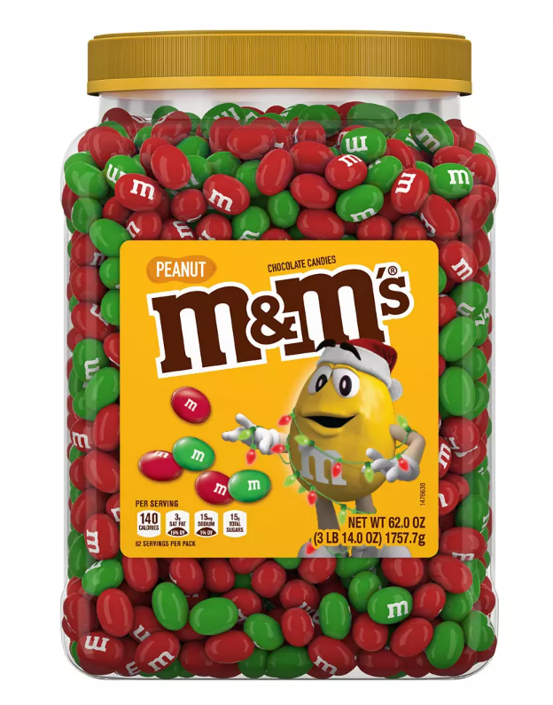 M&M's Peanuts Jar Pantry Size, 62 Ounce 