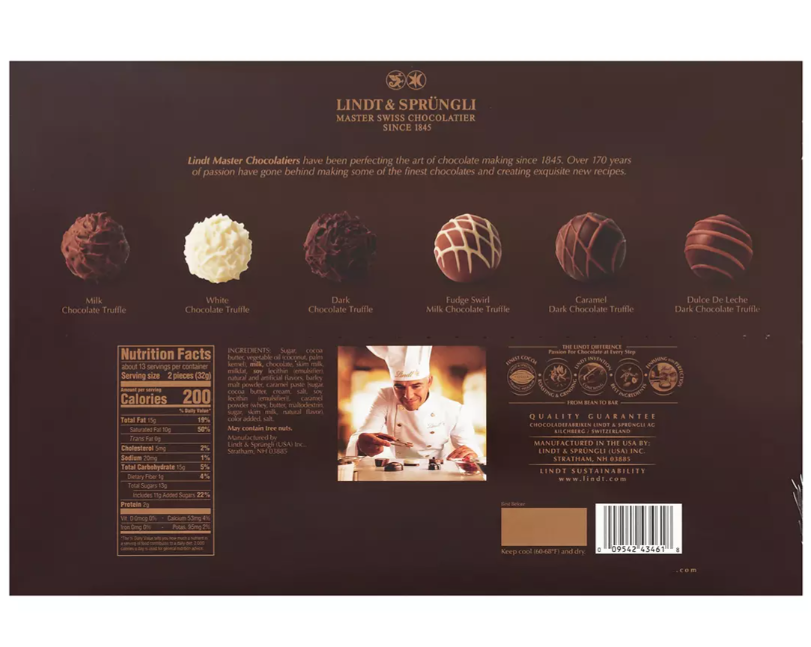 Lindt Gourmet Chocolate Truffles Gift Box, 14.7 oz.