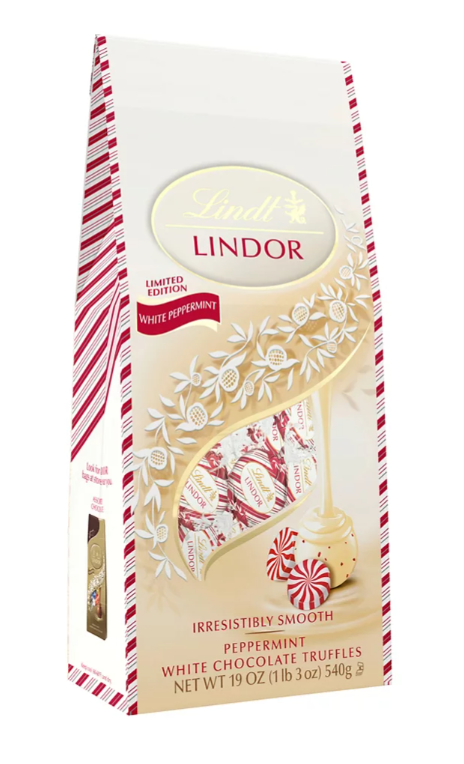 Lindor White Chocolate Peppermint Truffles, 19 oz.