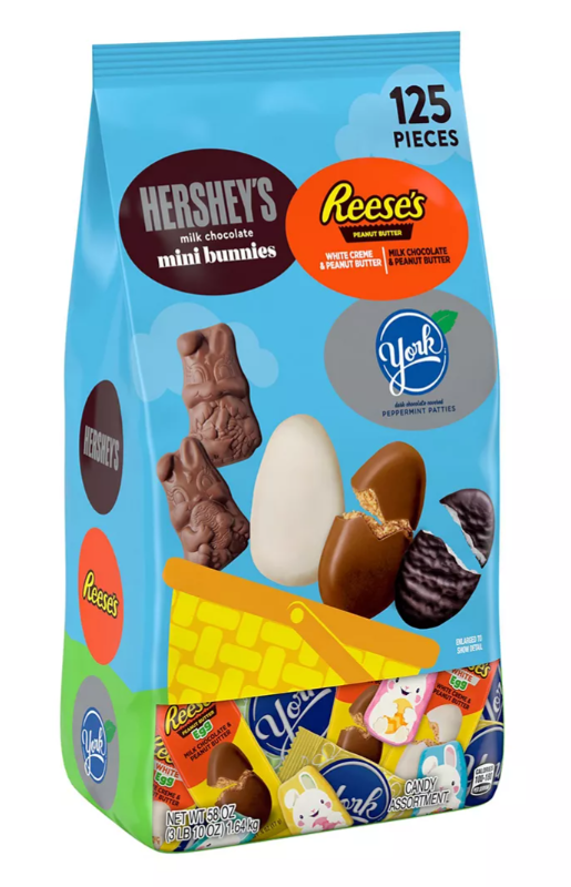 Hershey's, Reese's and York Chocolate and White Crème Assortment Candy in Bulk Variety Bag, 125 Pc./58 oz.