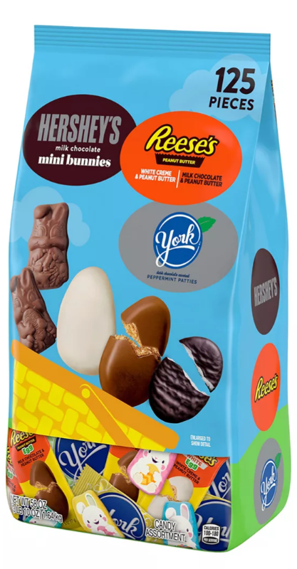 Hershey's, Reese's and York Chocolate and White Crème Assortment Candy in Bulk Variety Bag, 125 Pc./58 oz.