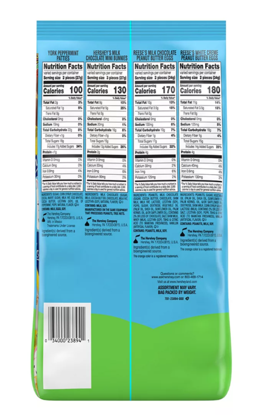 Hershey's, Reese's and York Chocolate and White Crème Assortment Candy in Bulk Variety Bag, 125 Pc./58 oz.