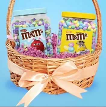 M&M'S Peanut Chocolate Pastel Easter Candy Resealable Jar, 62 oz.