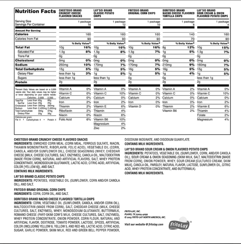 Frito-Lay Variety Pack Classic Mix, 50 ct.