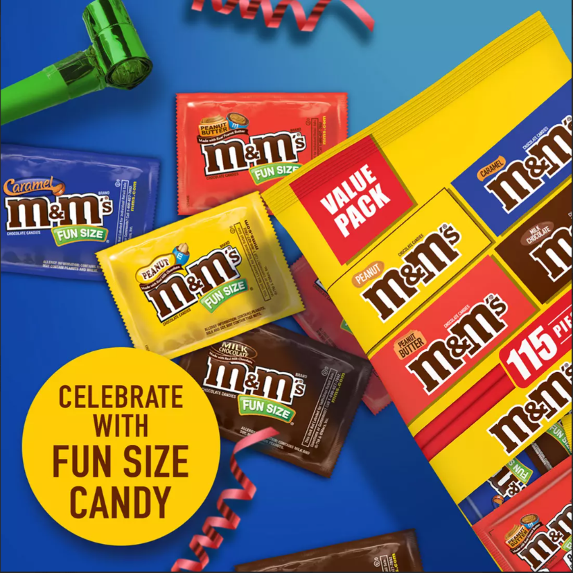 M&M'S Variety Candy, Fun Size Halloween Bulk Variety Pack, 115 ct./65.5 oz.