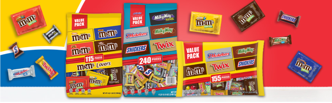 M&M'S Variety Candy, Fun Size Halloween Bulk Variety Pack, 115 ct./65.5 oz.