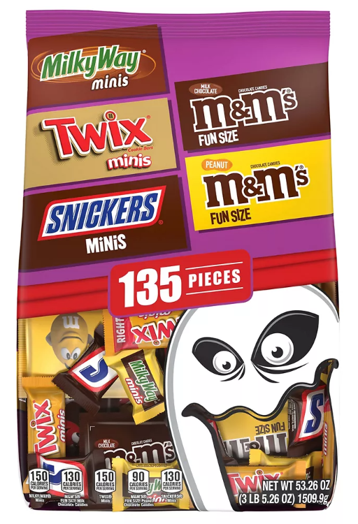 M&M'S, Snickers, Twix & Milky Way Halloween Candy Variety Pack, 135 ct.