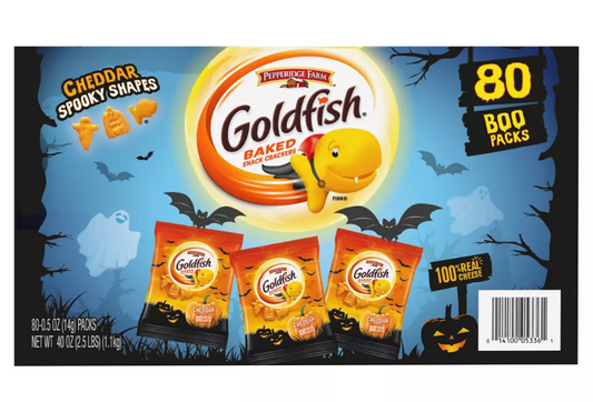 Pepperidge Farm Halloween Edition Goldfish Cheddar Crackers, 80 ct./40 oz.