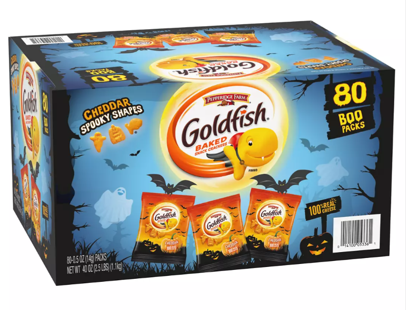 Pepperidge Farm Halloween Edition Goldfish Cheddar Crackers, 80 ct./40 oz.