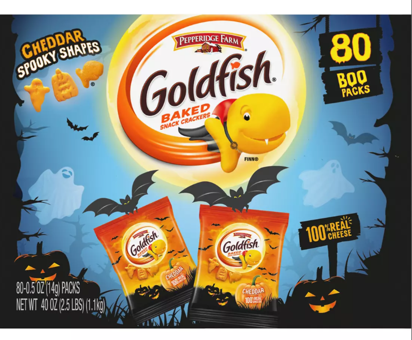 Pepperidge Farm Halloween Edition Goldfish Cheddar Crackers, 80 ct./40 oz.