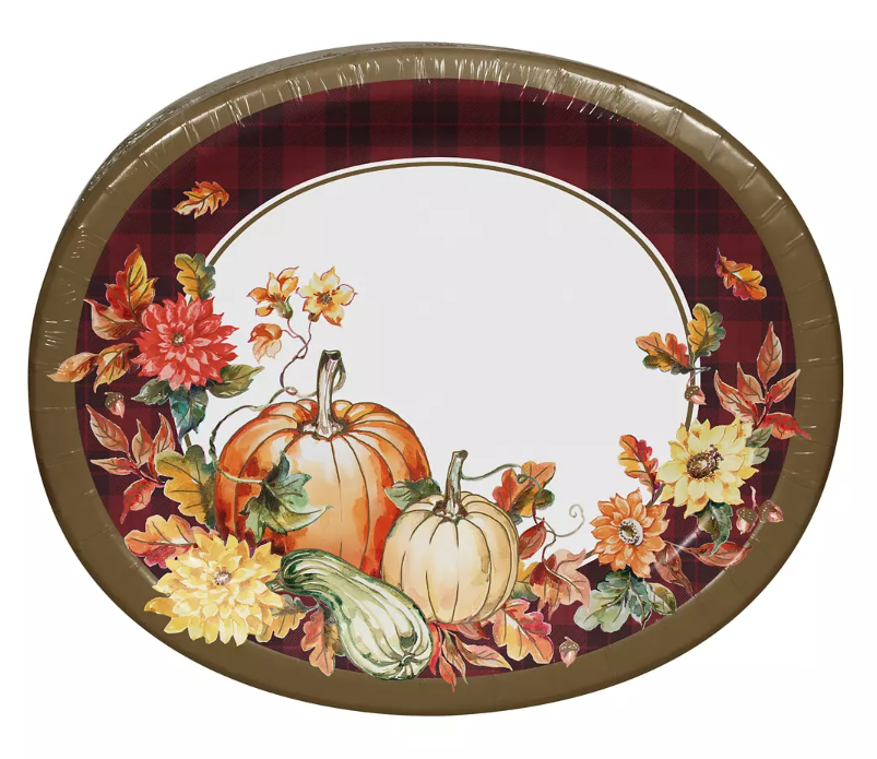 Berkley Jensen Pumpkin Harvest Oval Platter, 60 ct.