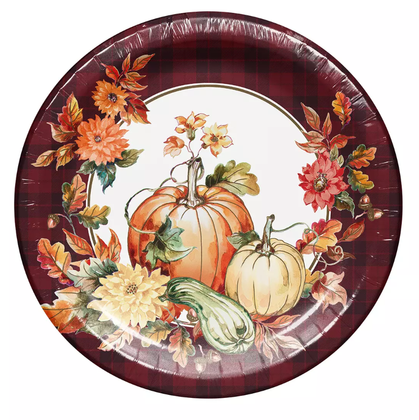 Berkley Jensen Pumpkin Harvest Plate, 10.25"/100 ct.