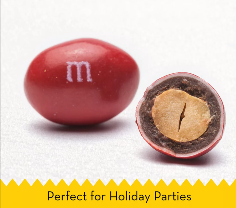 M&M's Holiday Mix Candy Bulk Jar, Peanut Chocolate Candy, 62-Ounce