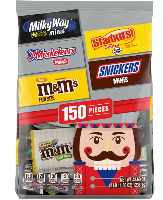 M&M’S, Snickers, Starburst, Milky Way & More Holiday Variety Pack Christmas Candy, 43.6 oz, 150 ct