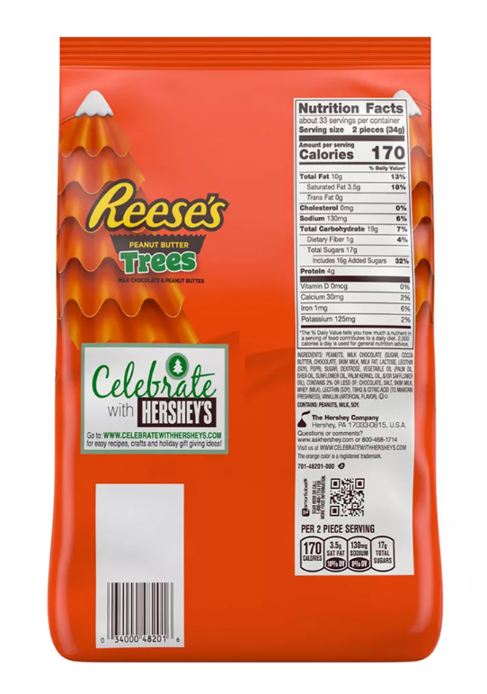 Reese's Milk Chocolate Peanut Butter Trees Candy, 65 pc./39.8 oz.