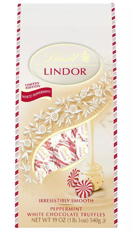 Lindor White Chocolate Peppermint Truffles, 19 oz.