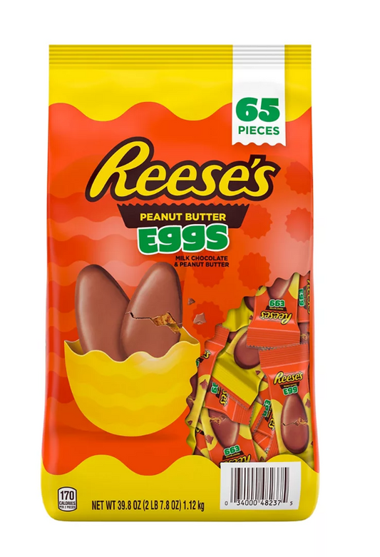 Reese's Milk Chocolate Peanut Butter Eggs Candy Bag, 65 Pc./39.8 oz.