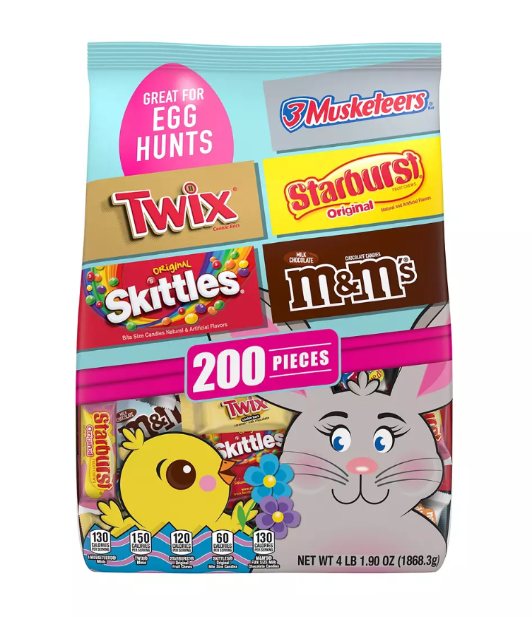 M&M'S, Twix, Skittles and More Assorted Easter Candy Variety Pack, 200 ct./4 lbs.