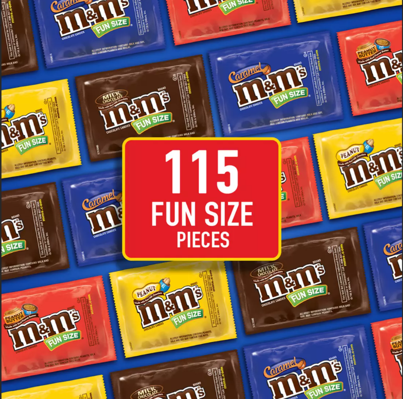 M&M'S Variety Candy, Fun Size Halloween Bulk Variety Pack, 115 ct./65.5 oz.